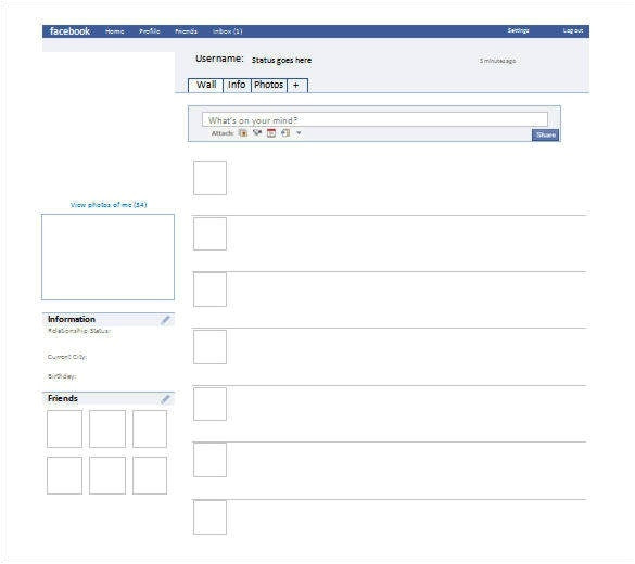 facebook page template word
