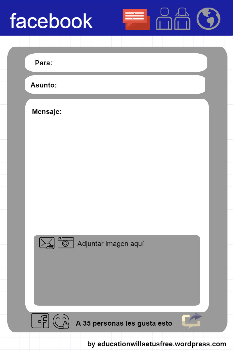Facebook Message Template for Word Ideas Para Trabajar Con Facebook En El Aula De Idiomas