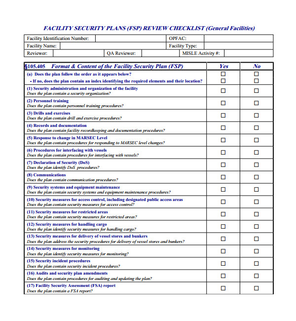 Facility Security Plan Template Sample Security Plan Template 10 Free Documents In Pdf