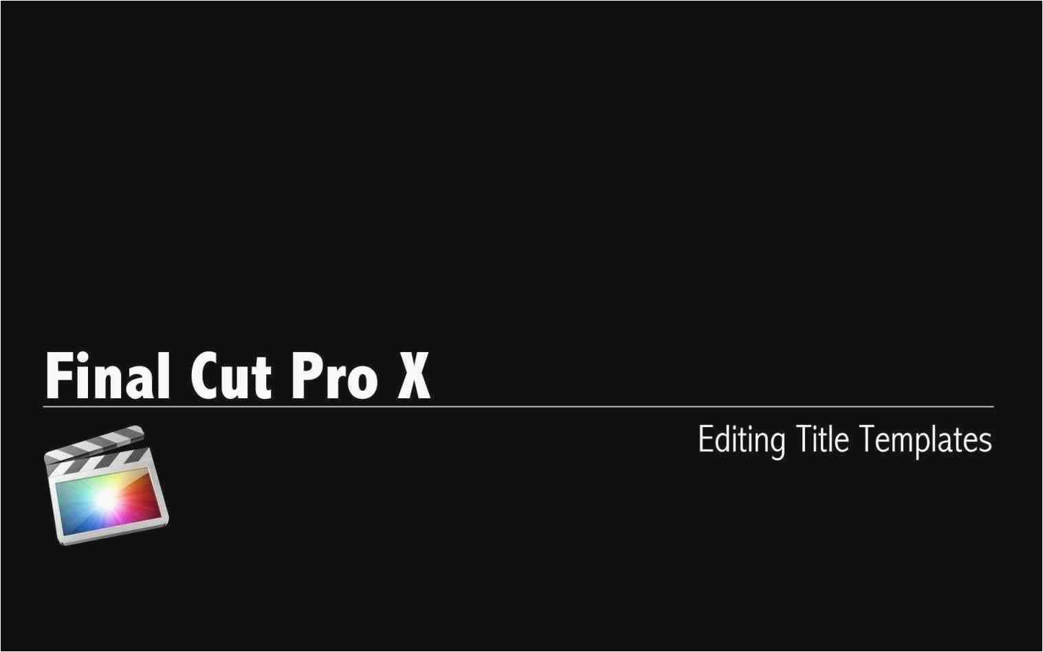 youtube intro templates final cut pro x