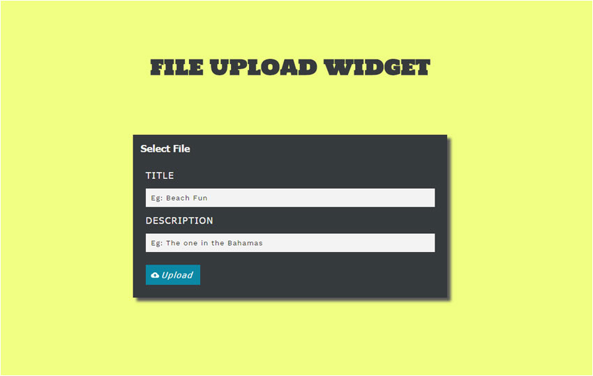 file upload widget responsive template