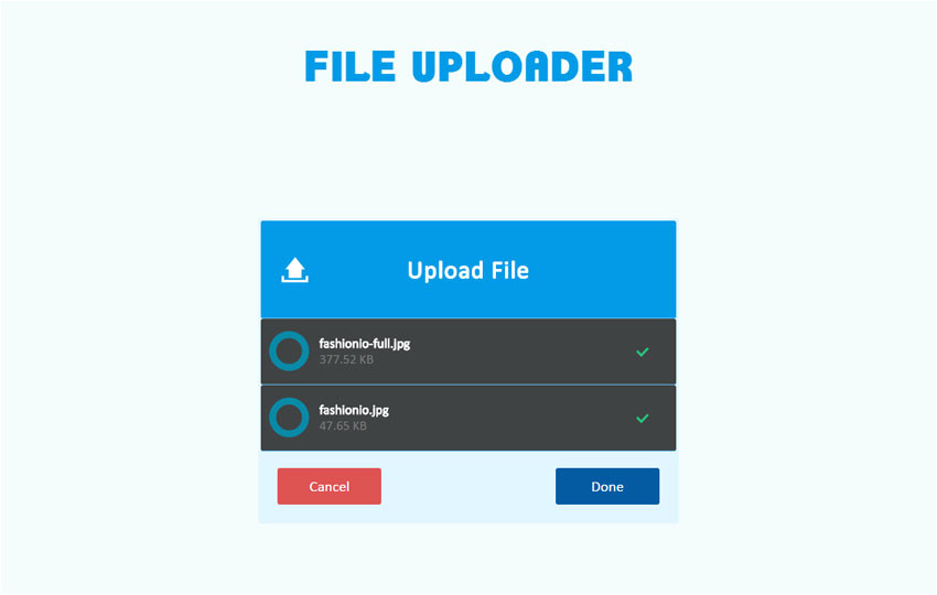 file uploader widget responsive template
