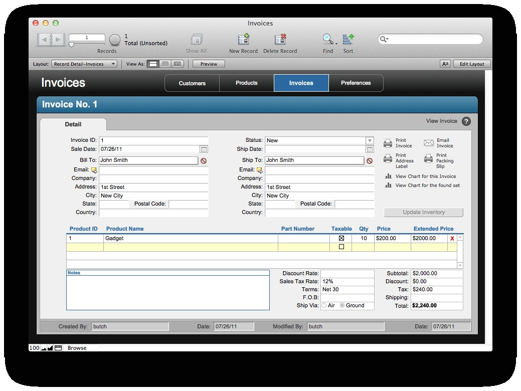 Filemaker Pro Invoice Template Filemaker Pro Invoice Template Invoice Template Ideas