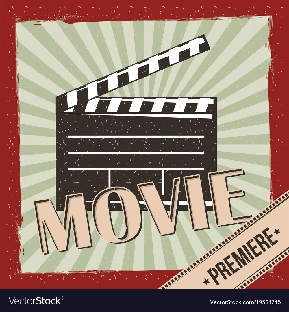 movie film premiere retro invitation poster vector image