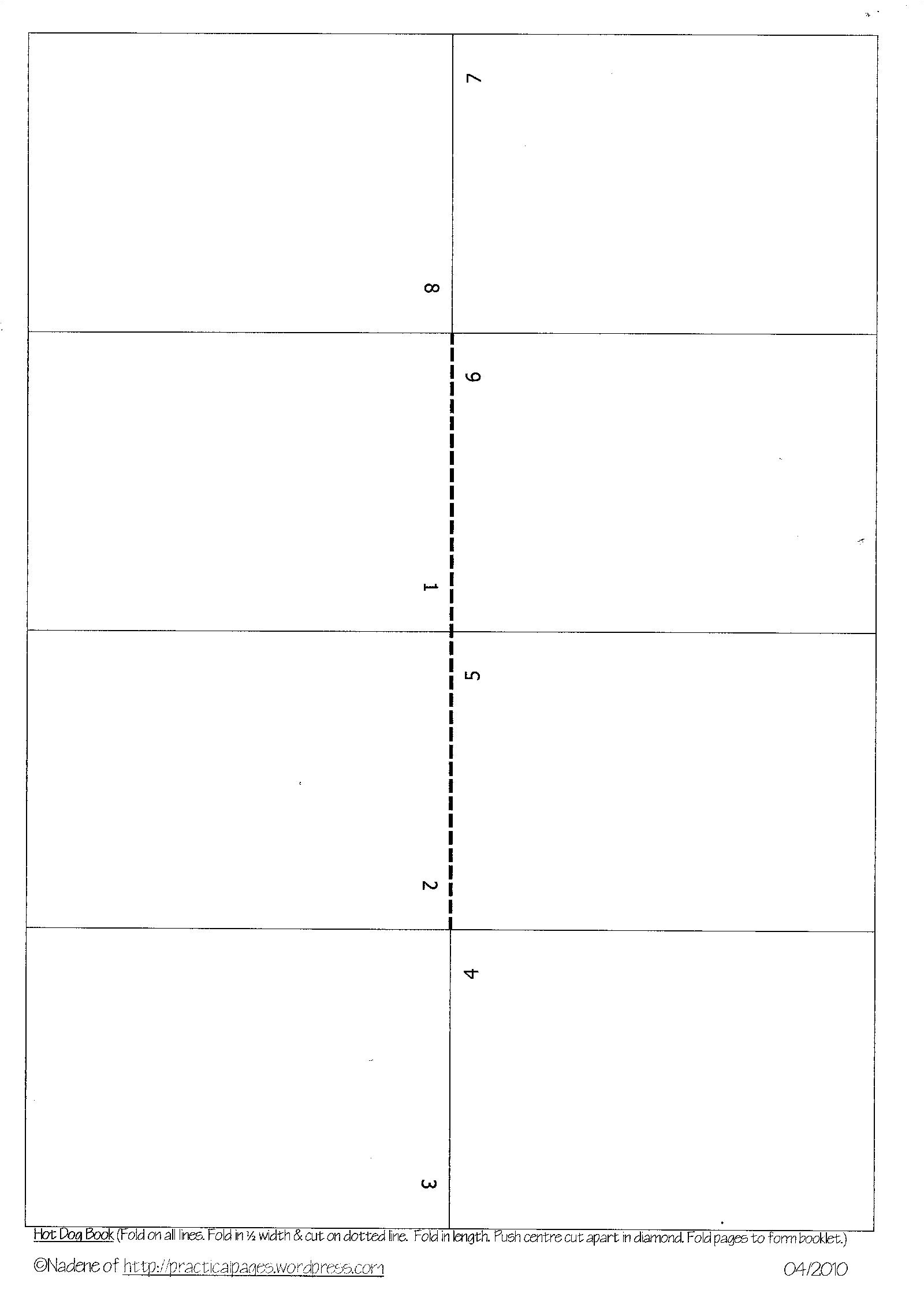 one page minibook templates