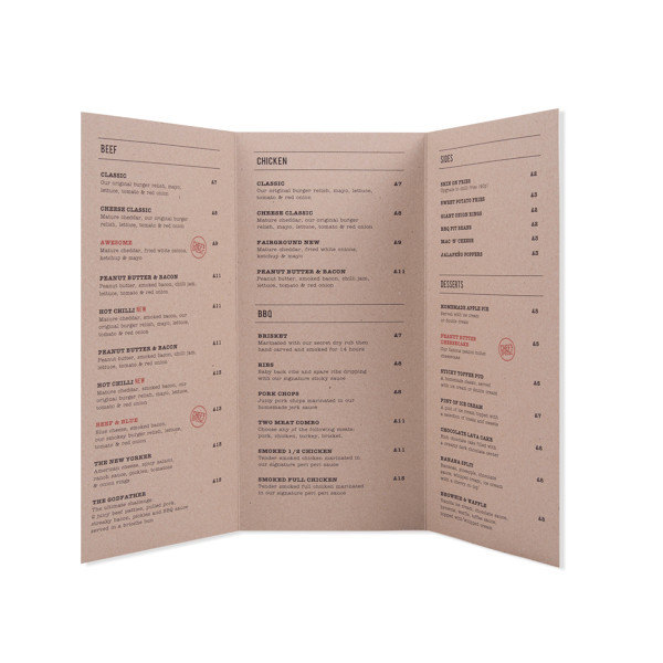 sample menu template