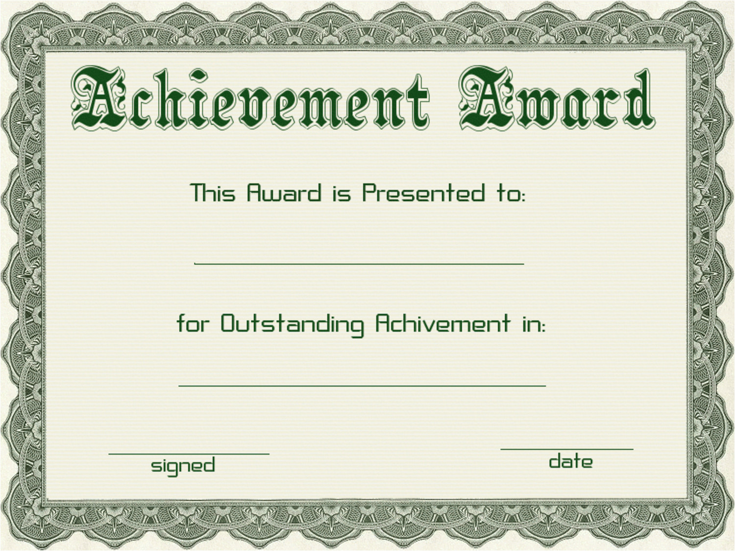 award certificate template