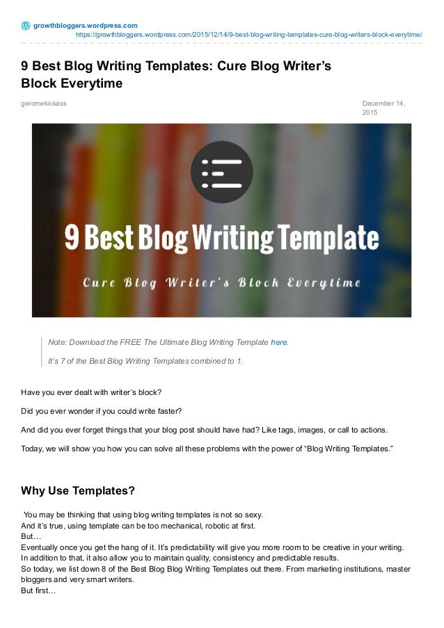 9 best blog writing templates