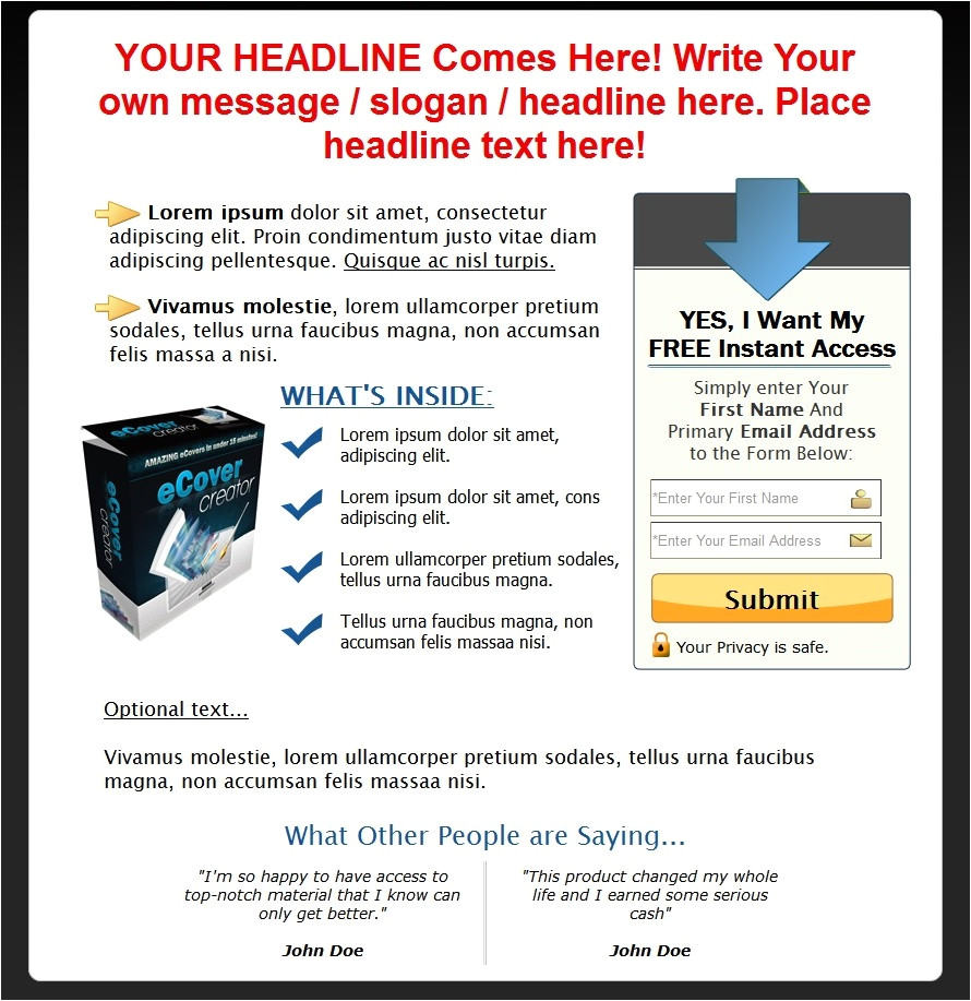 Free Capture Page Templates Free Capture Page Templates Downloads Reducethehype Com