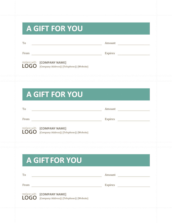 gift certificate template word 2010