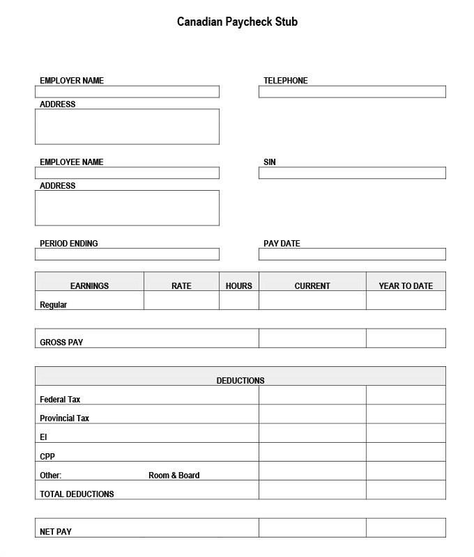 Free Check Stubs Template software 4 Free Check Stub Templates Pdf Excel Sample Documents