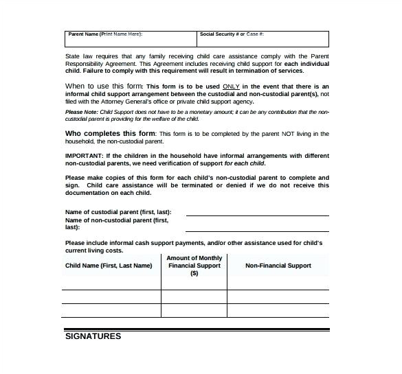 child support receipt form child support agreement template child support payment receipt template