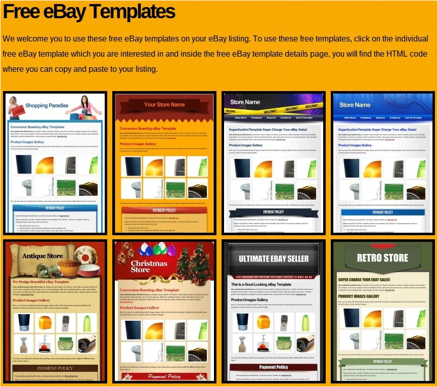 free ebay templates