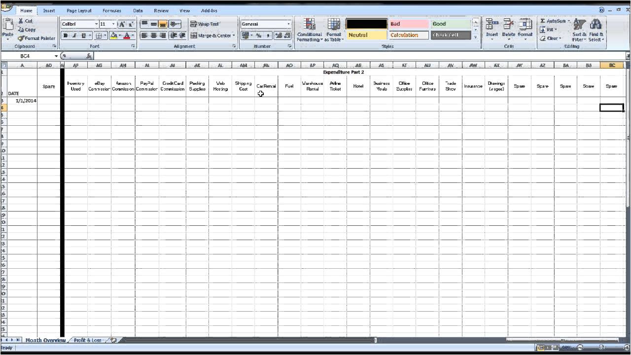 bookkeeping excel template 1 2