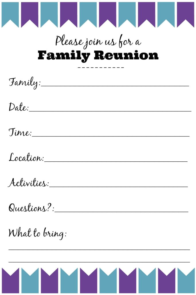 family reunion invitation templates