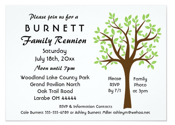 family reunion invitations templates