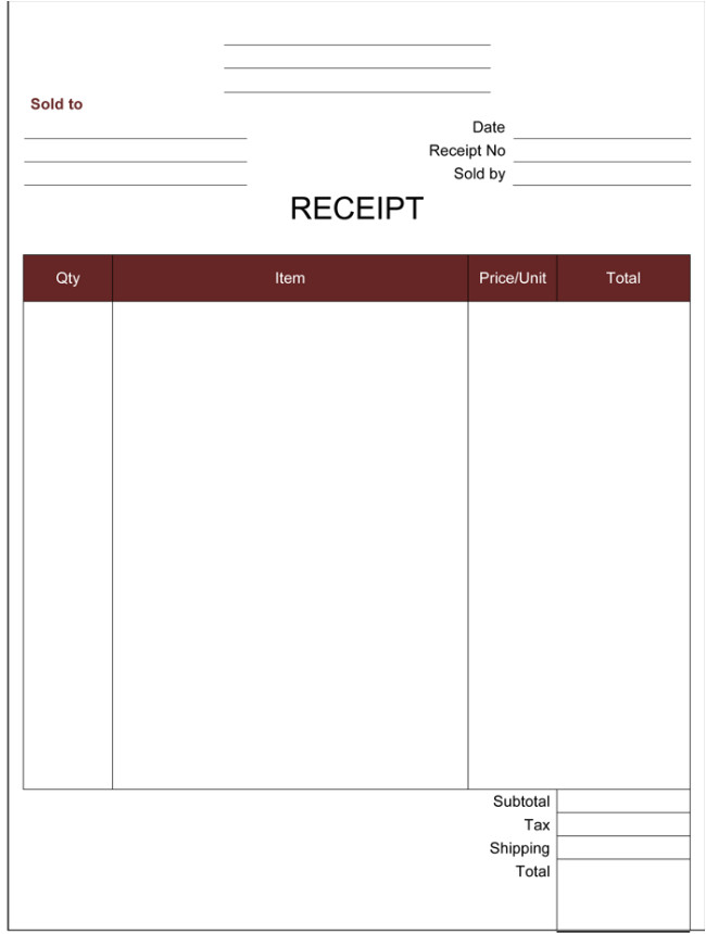 Free Fillable Cash Receipt Template Cash Receipt Template 5 Printable Cash Receipt formats
