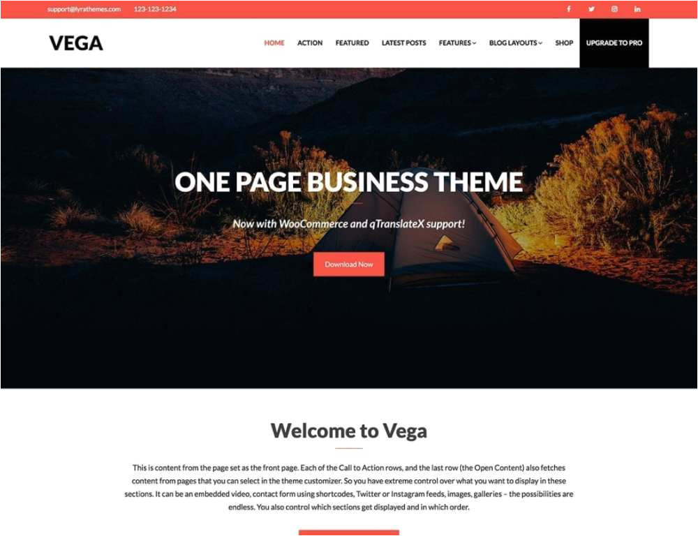 landing page template free