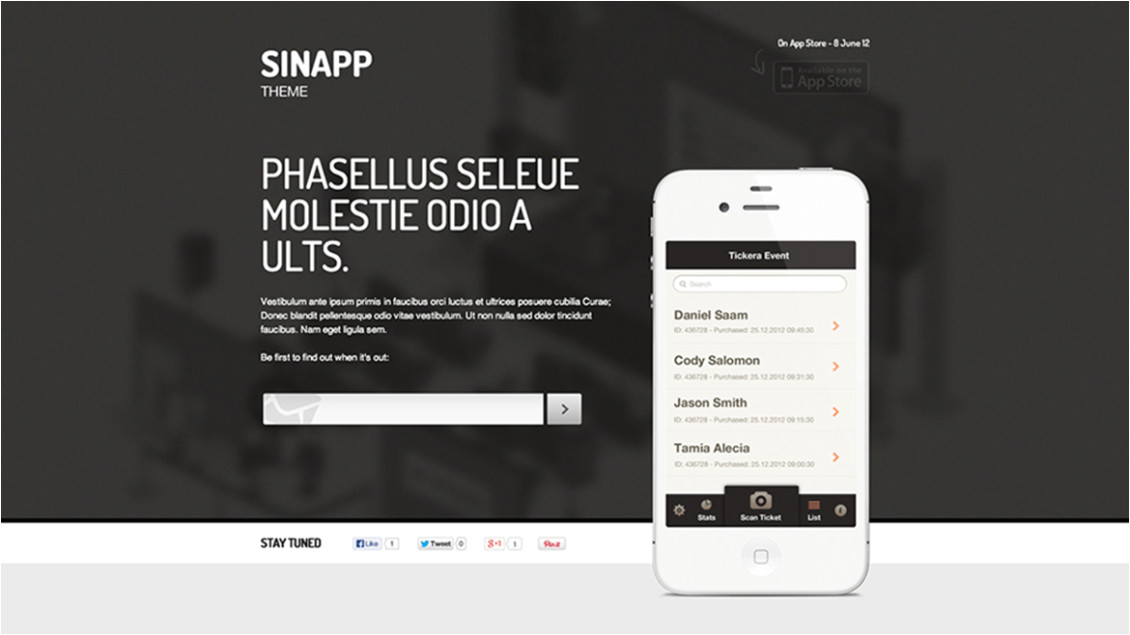 sinapp free landing page theme