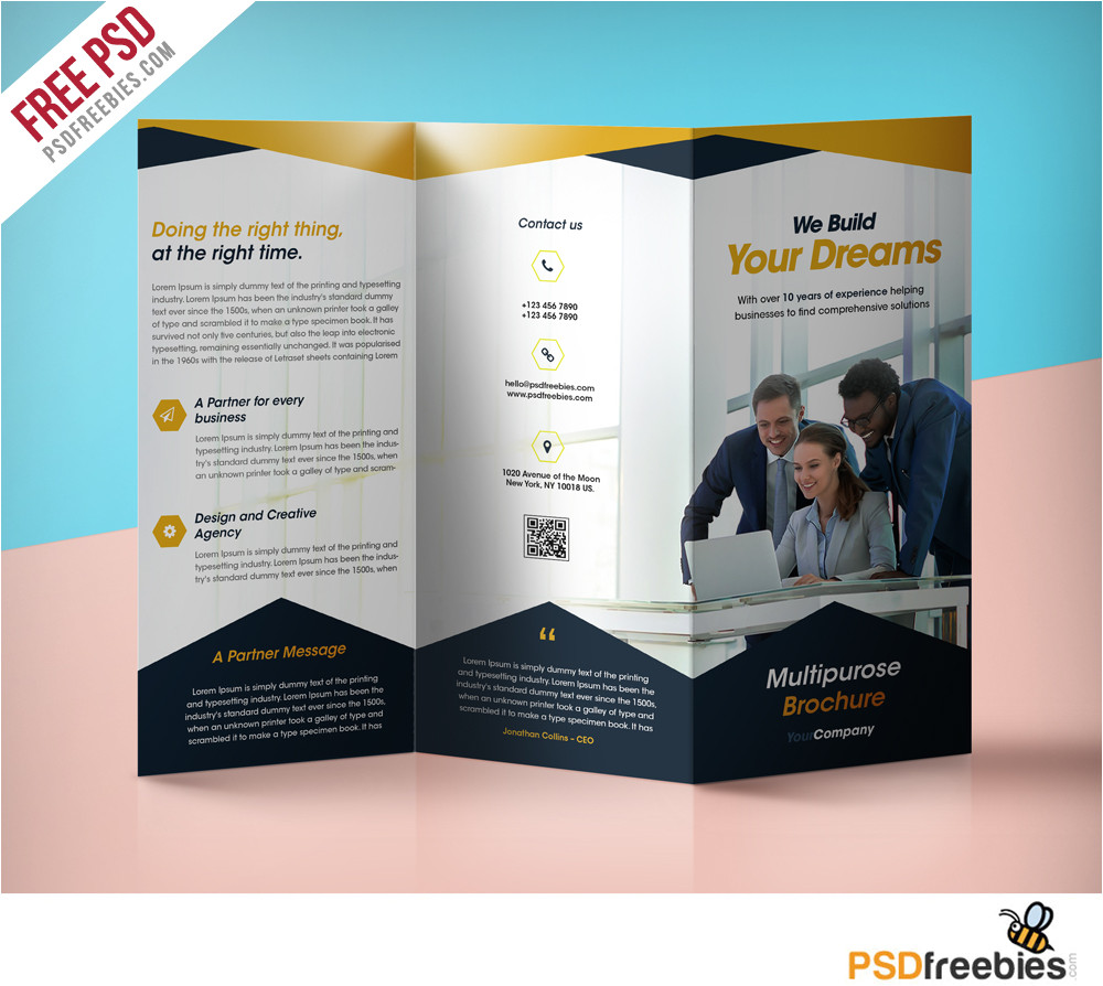 free tri fold business brochure templates