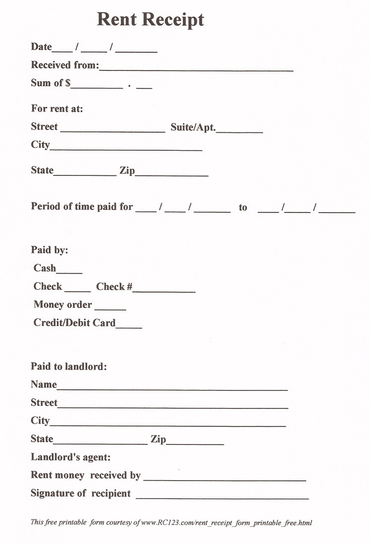 post free printable payment receipt form 251794
