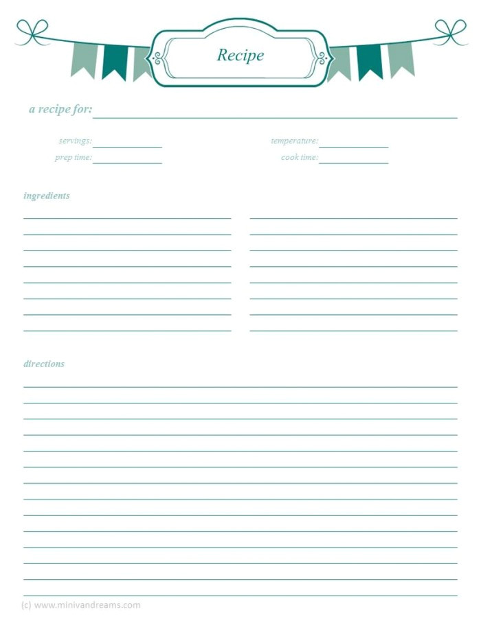 post printable recipe pages 213323
