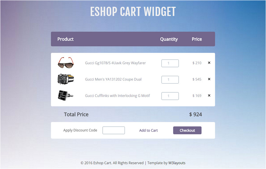 Free Shopping Cart Templates HTML E Shop Cart Widget A Flat Responsive Widget Template