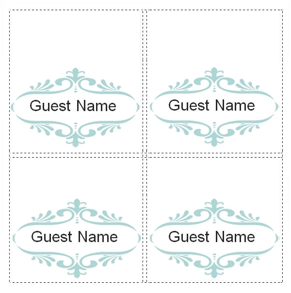 Free Template for Place Cards 6 Per Sheet Place Card Template 6 Per Sheet the Letter Sample