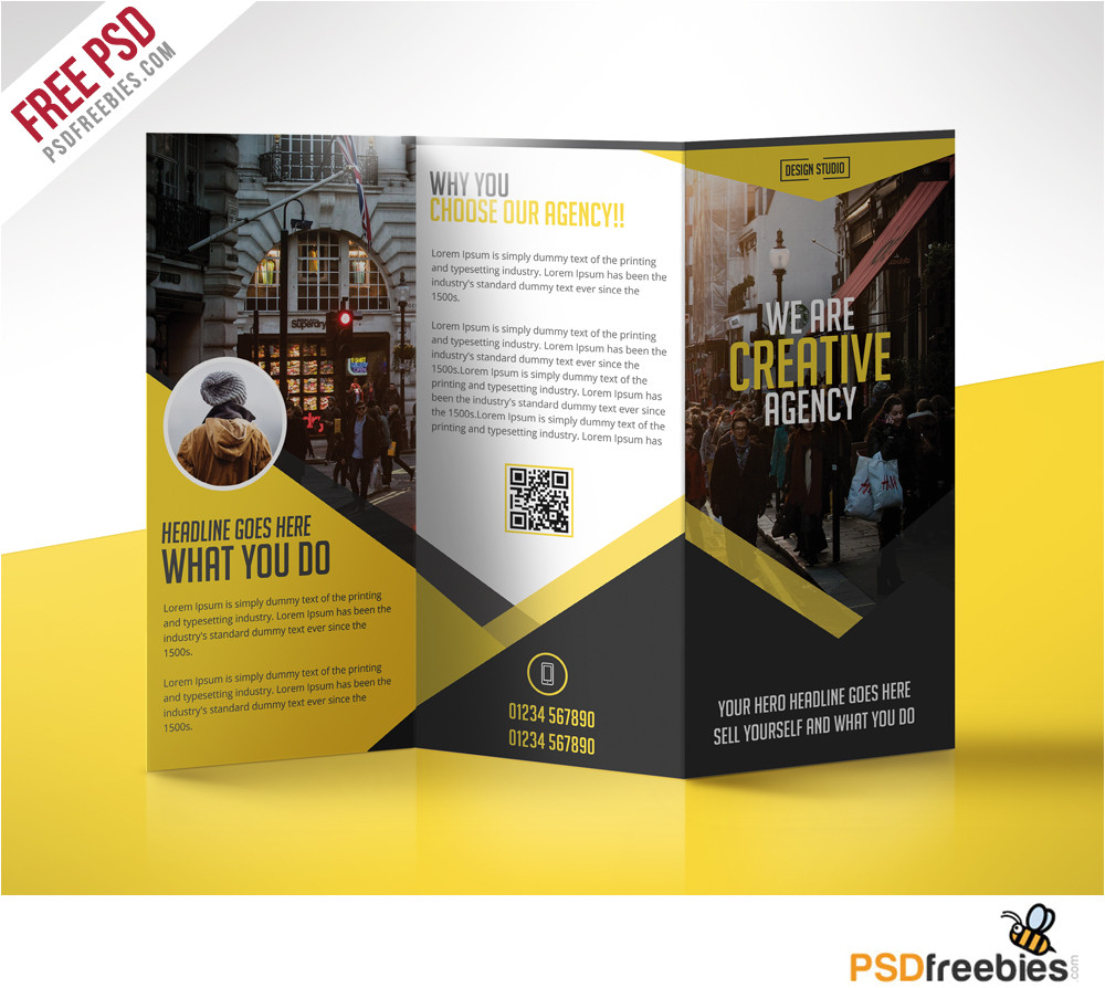 multipurpose trifold business brochure free psd template