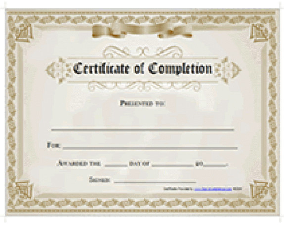 free certificate completion template