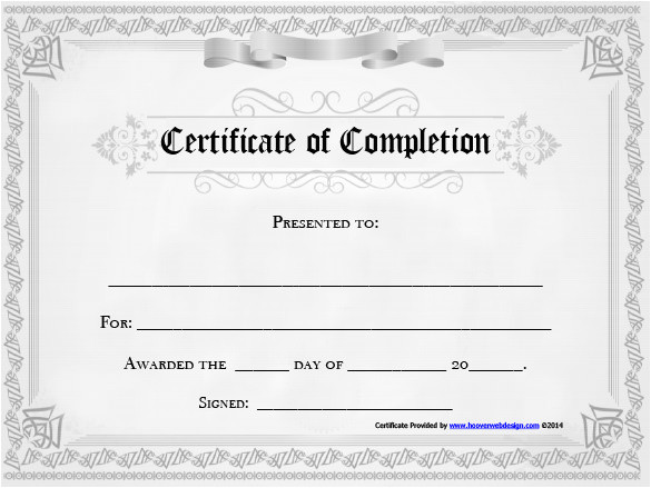 Free Templates for Certificates Of Completion 38 Completion Certificate Templates Free Word Pdf Psd