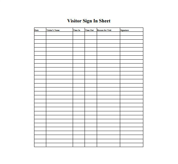 sample sign sheet