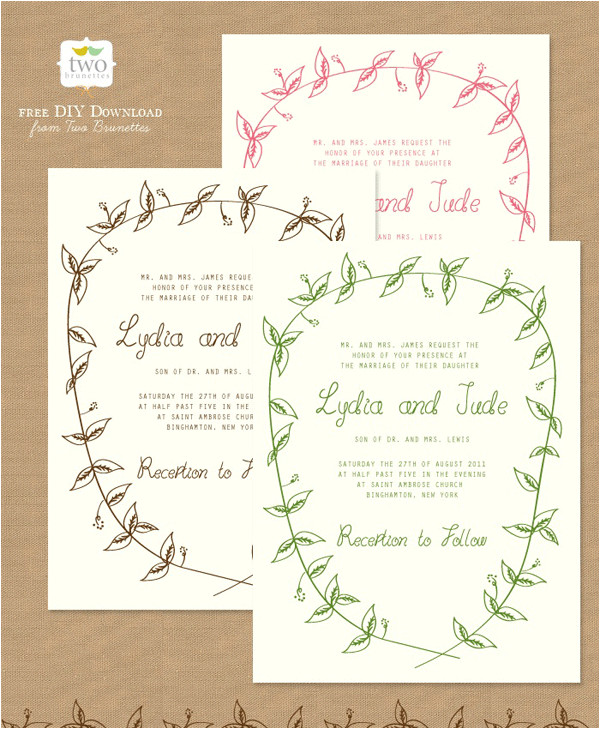 Free Templates for Wedding Invitations to Print 10 Free Printable Wedding Invitations Diy Wedding