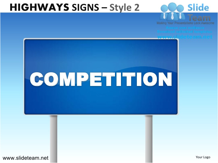highway freeway exit signs billboards signs design 2 powerpoint ppt templates