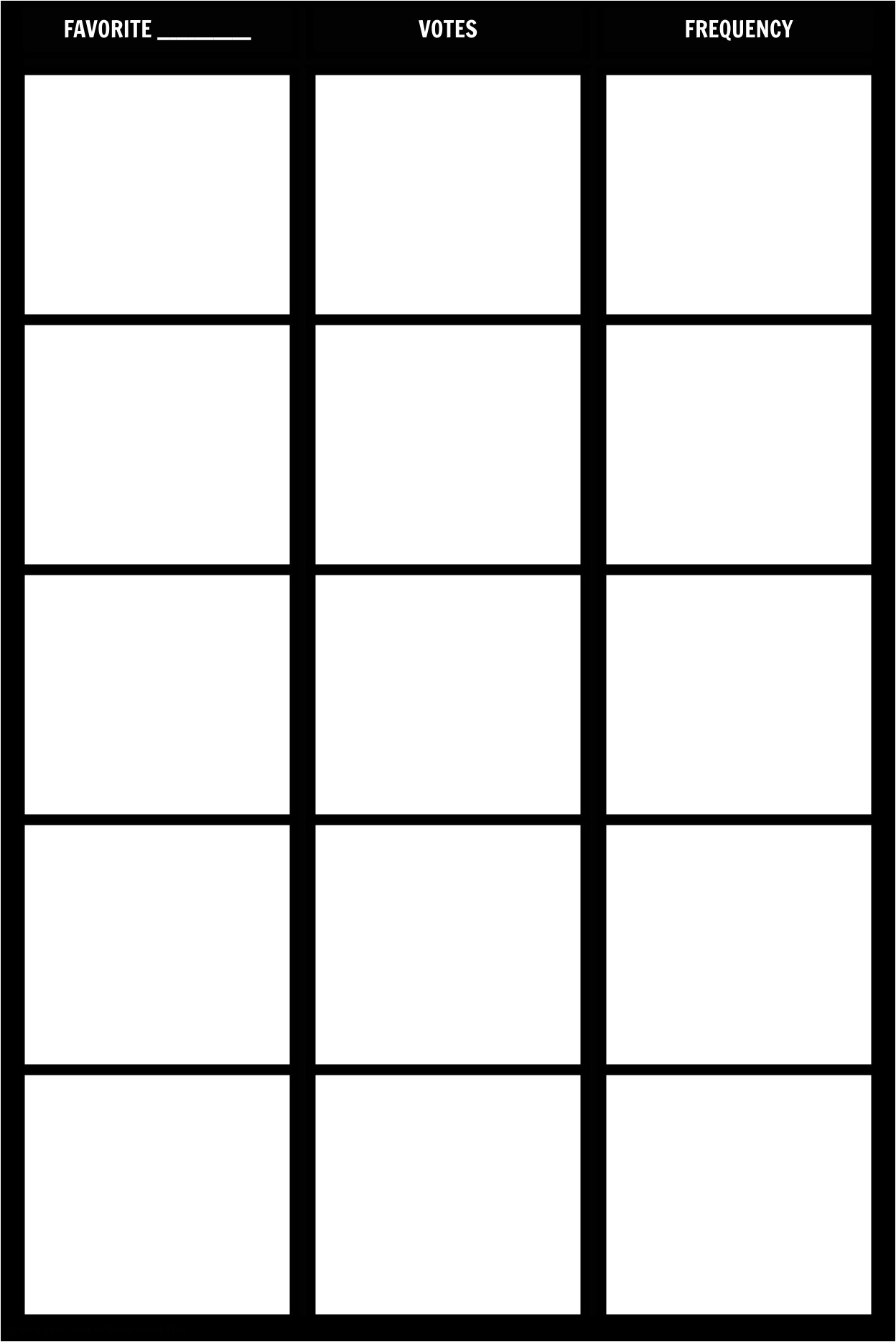 frequency tally chart template