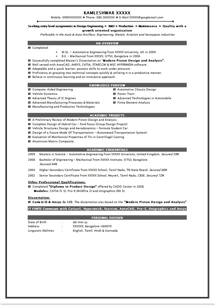 Fresher Resume Samples for Engineering Students Fresher Resume Samples for Engineering Students Best