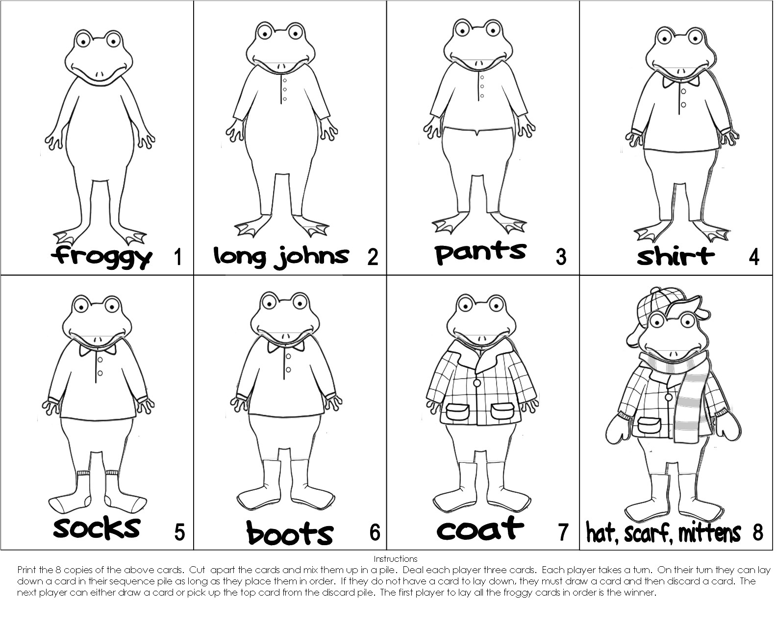 froggy gets dressed coloring pages