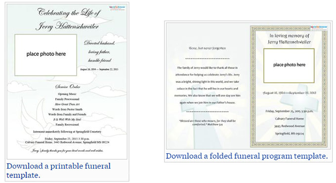 our favorite actually free funeral program templates