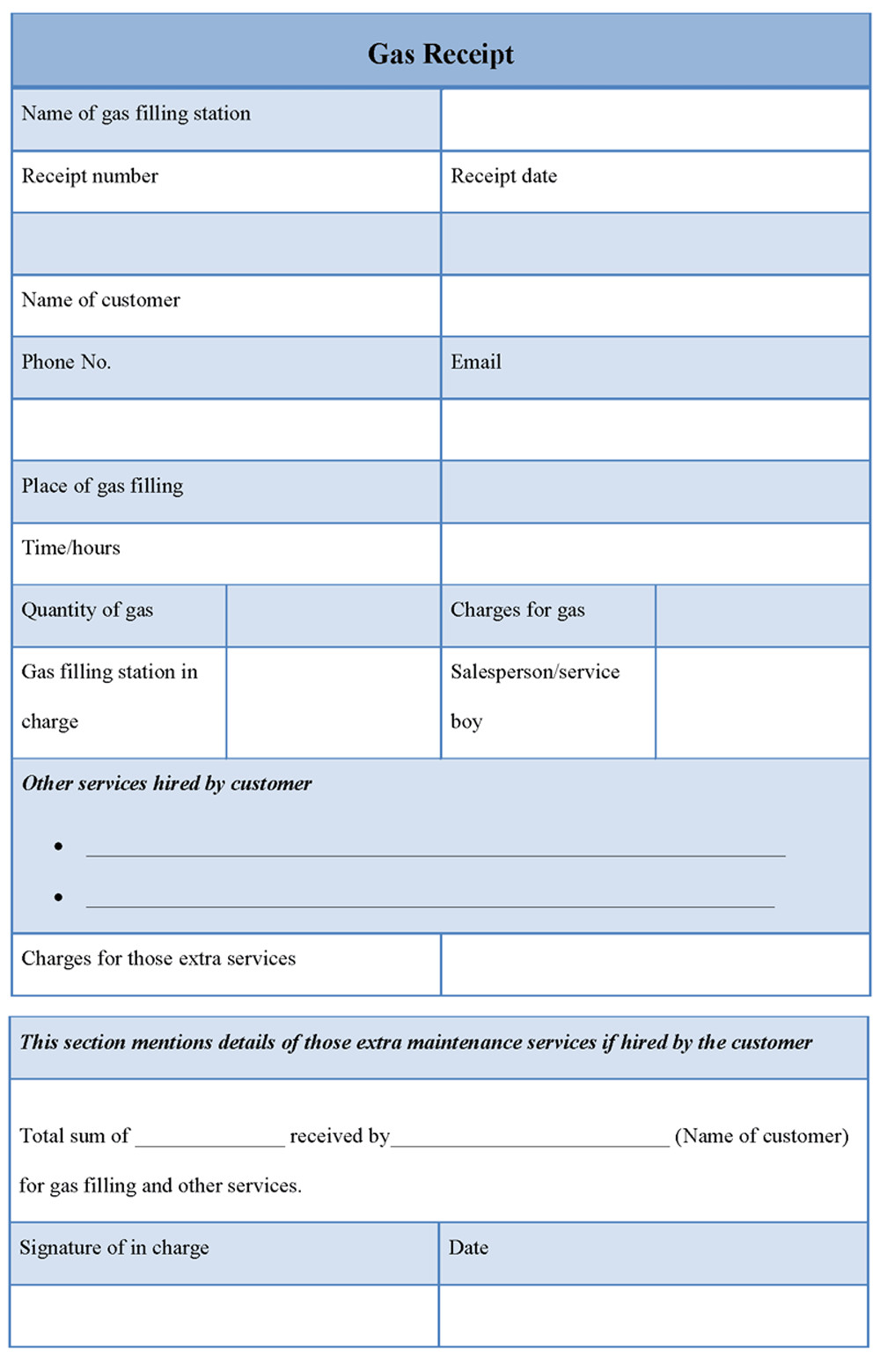 Gas Receipt Template Gas Receipt Template format format Of Gas Receipt