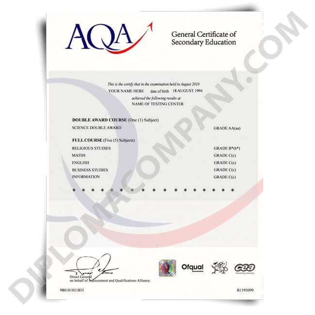 order fake gcse certificate