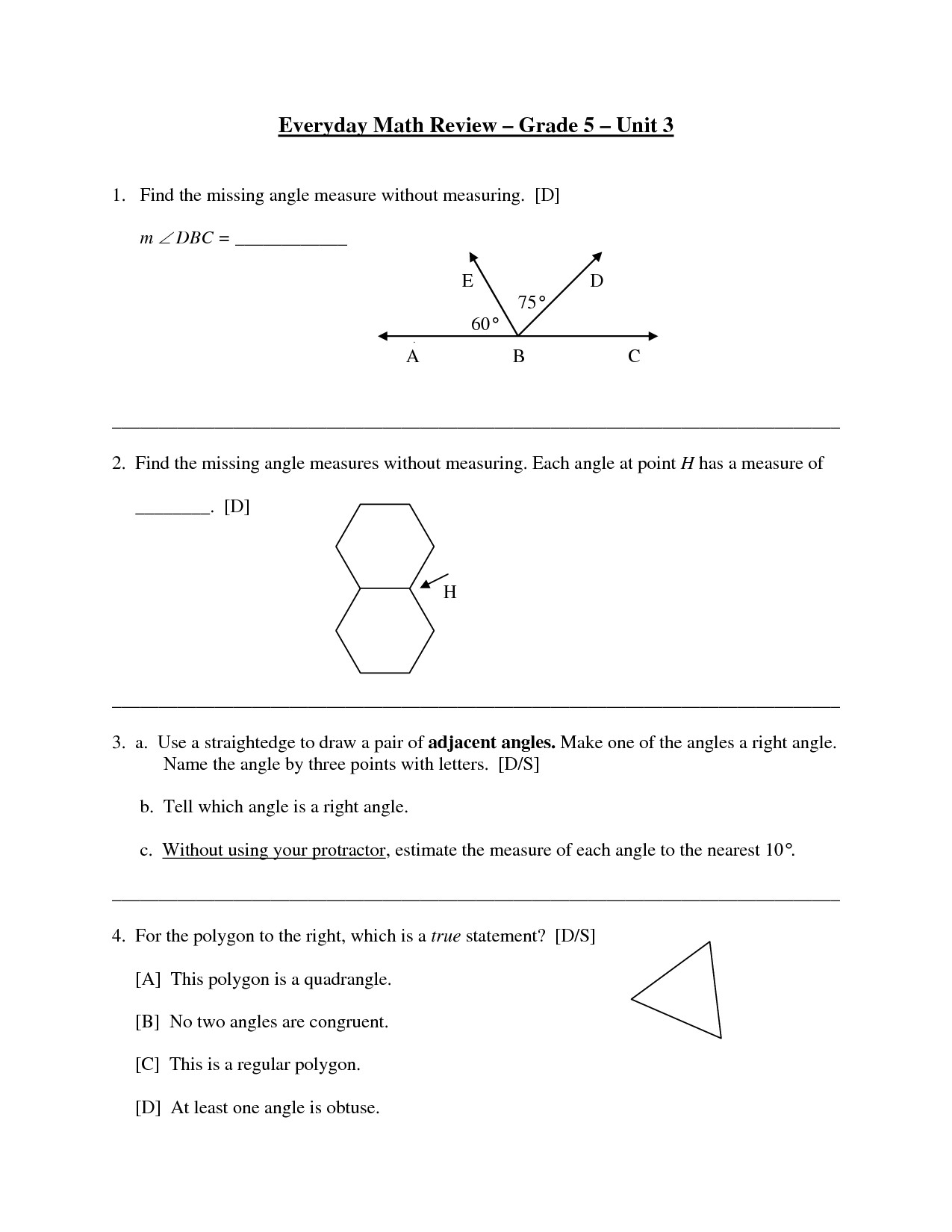 everyday math grade 5 worksheets