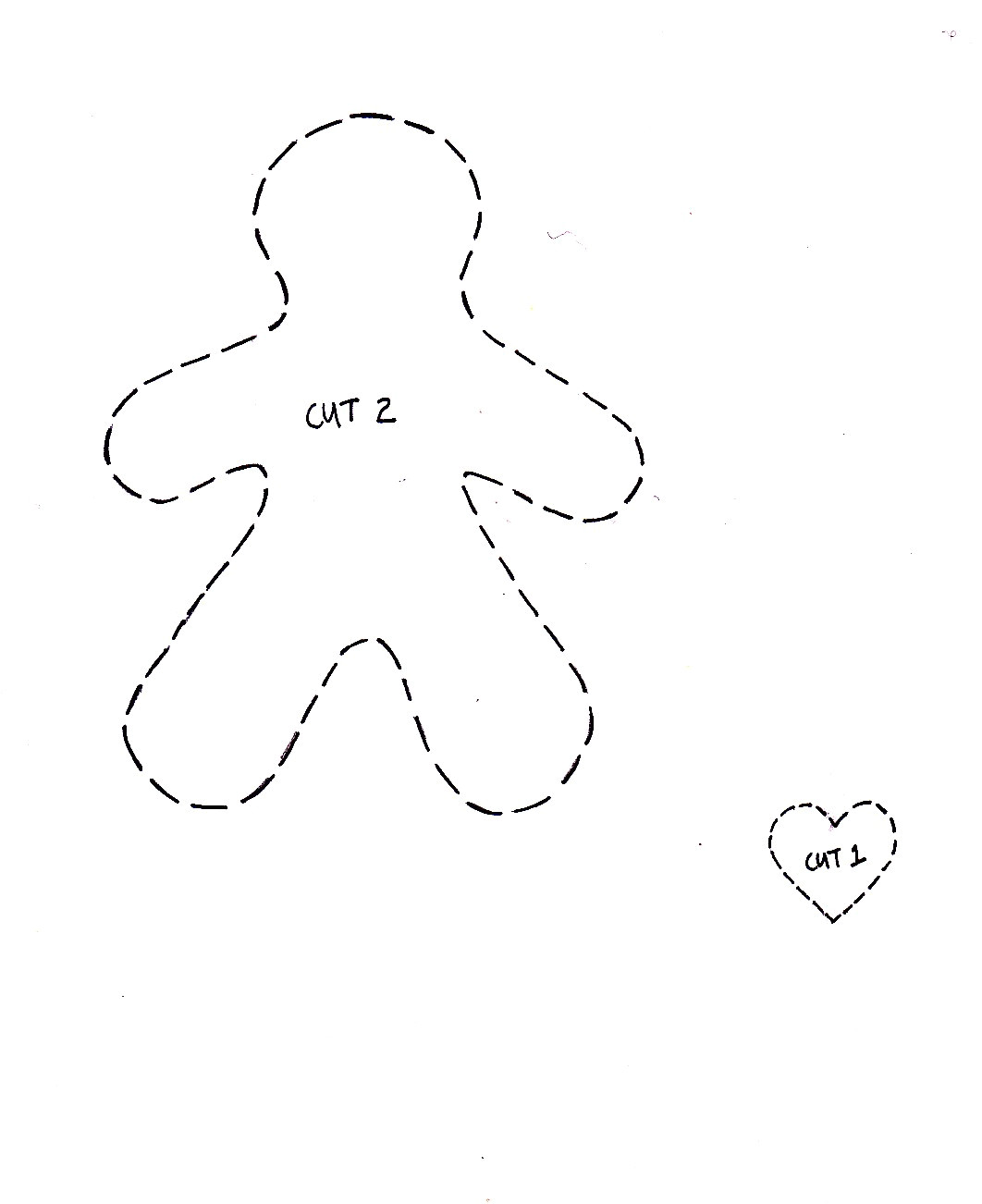 Gingerbread Man Decoration Template Cupcake Cutie Free Christmas Felt ornament Pattern