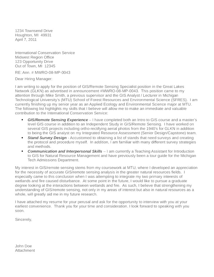 Gis Technician Cover Letter Basic Gis Technician Cover Letter Samples and Templates