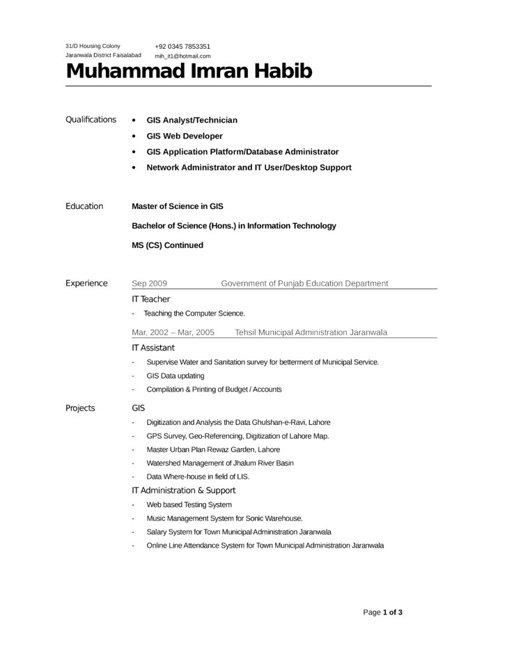 professional gis technician resume templates and samples