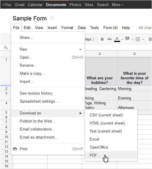 google forms templates