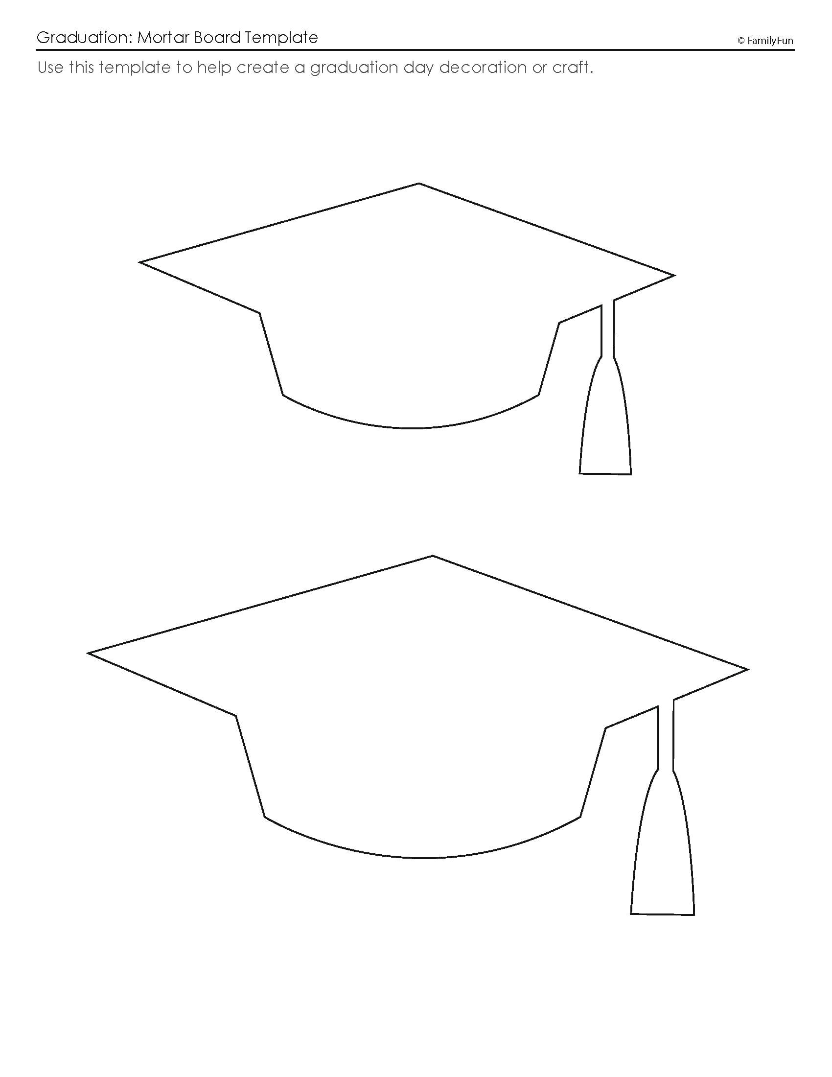 Graduation Mortar Board Template Template Graduation Cap Template Printable