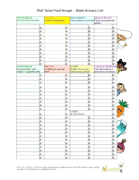 printable blank shopping list template cooking with kids grocery weekly for mac