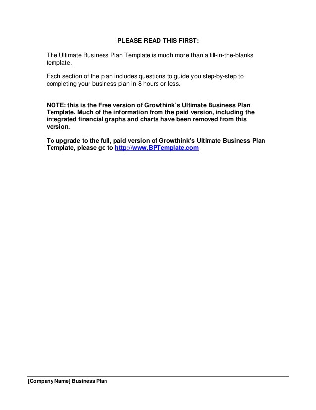 Growthink S Ultimate Business Plan Template Growthink Business Plan Template Free Download