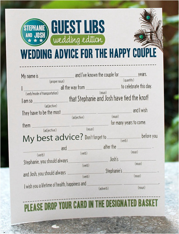 Guest Libs Wedding Edition Template Mad Lib Guest Book Emmaline Bride