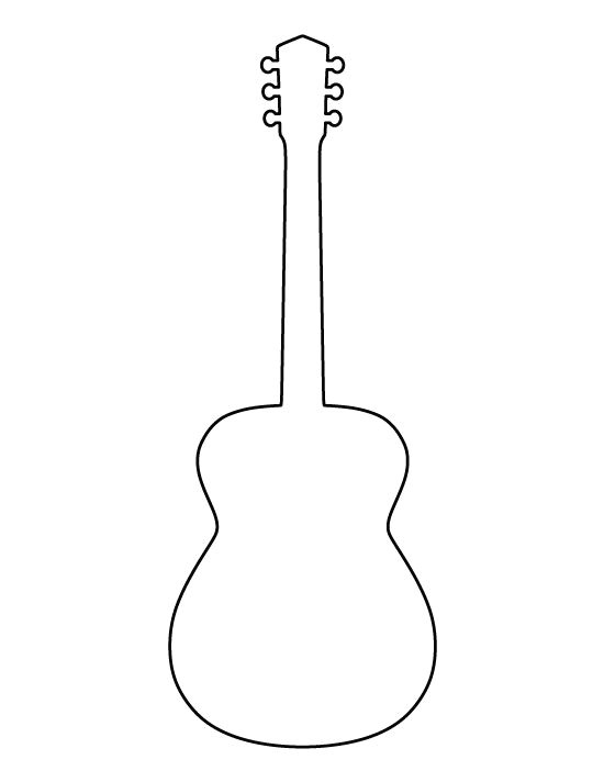 Guitar Cut Out Template Acoustic Guitar Pattern Use the Printable Outline for